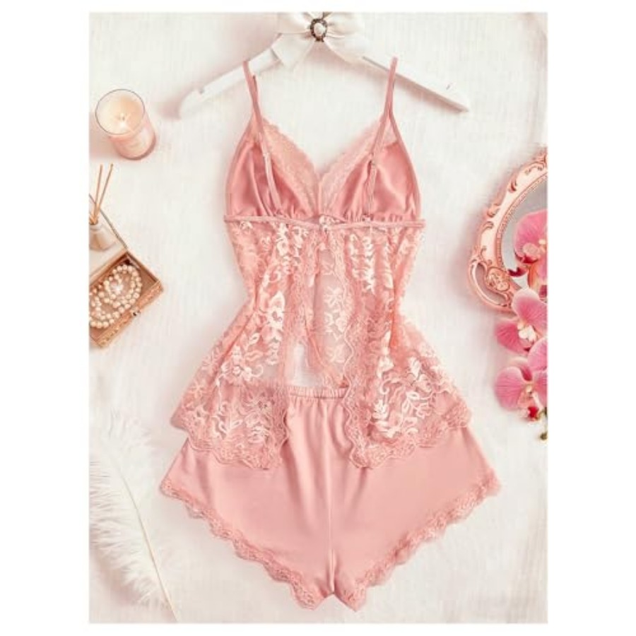 OYOANGLE Women's 2 Pcs Pajama  – обзор и цена Cami Top Lace