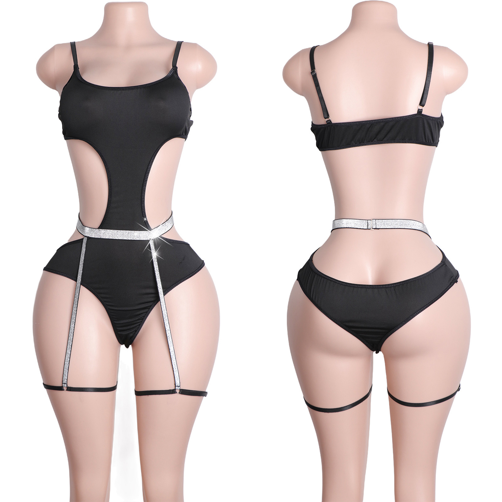 Custom Rhinestone Pole Dancewe – обзор и цена Garter Belt Set