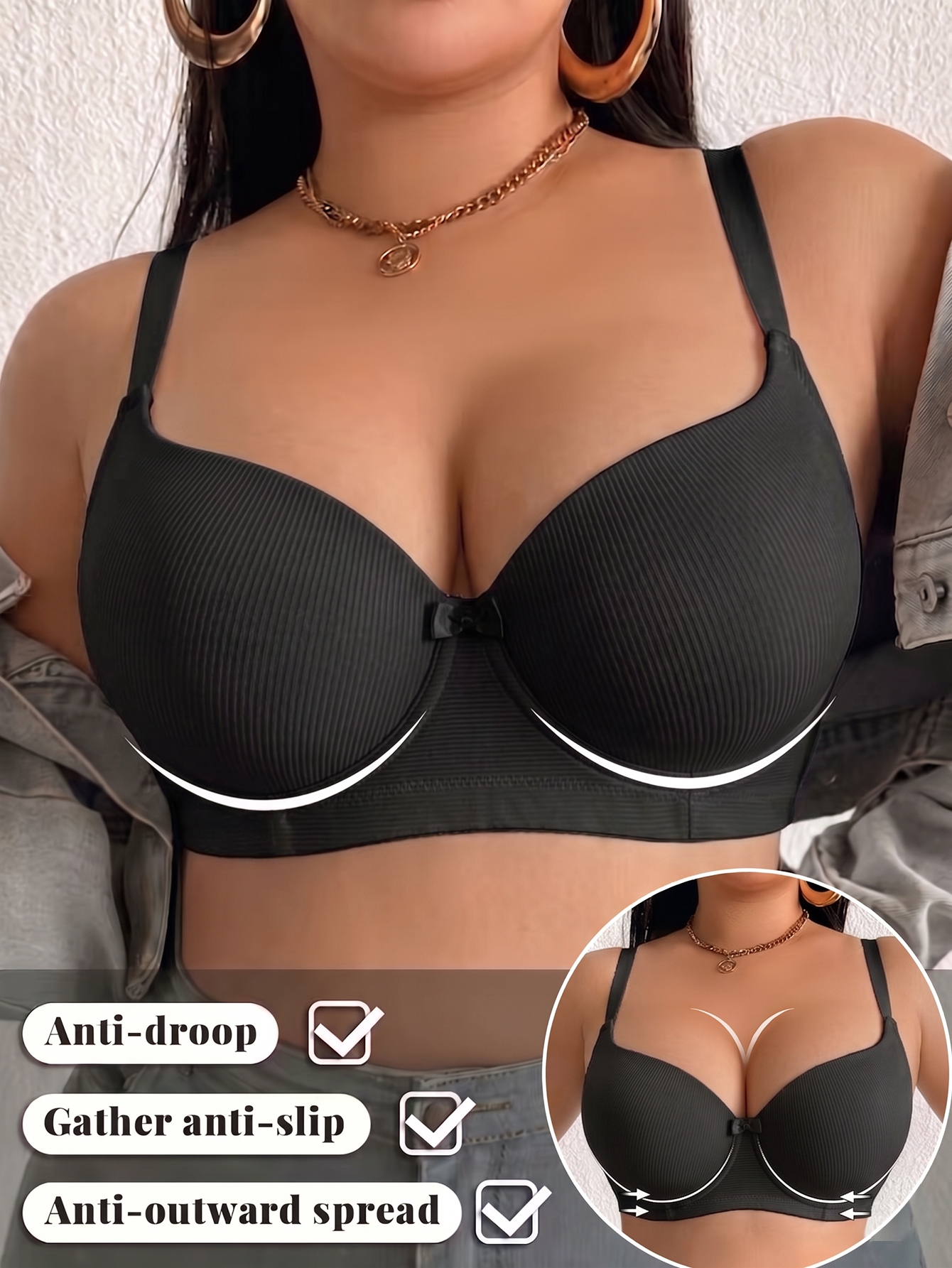 Plus Size Women Bra Thin Cup U – обзор и цена Push Up Bra Padded