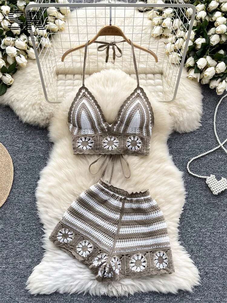 Beach Vacation Knit 2pcs Suits – обзор и цена Cami Top Lace