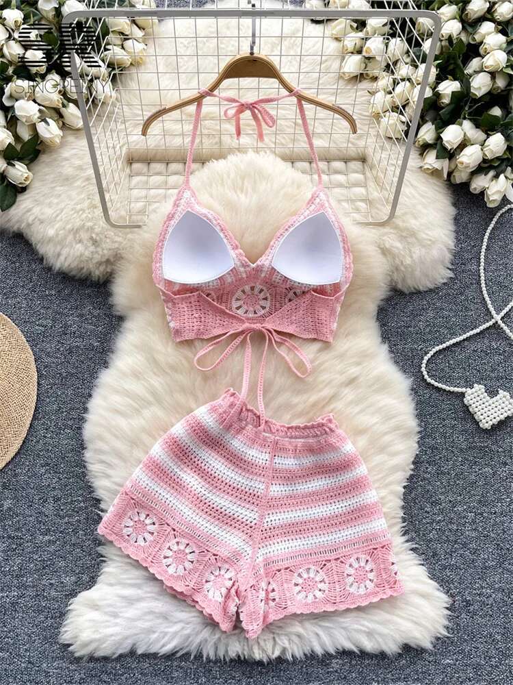 Beach Vacation Knit 2pcs Suits – обзор и цена Cami Top Lace