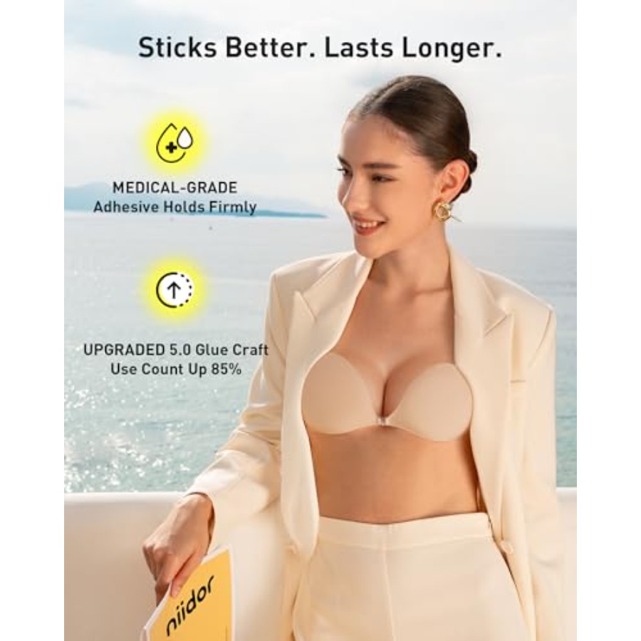Niidor Adhesive Bra Strapless  – обзор и цена Strapless Bra Backless