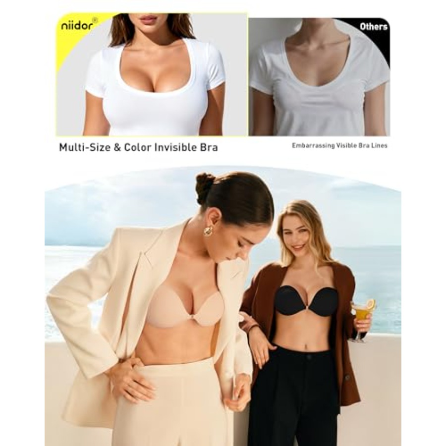 Niidor Adhesive Bra Strapless  – обзор и цена Strapless Bra Backless