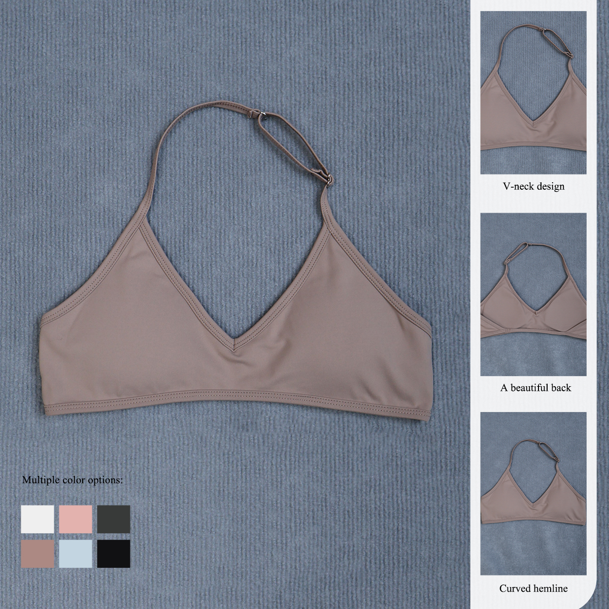 Women's Summer Halter Neck Pad – обзор и цена Sports Bra High Impact