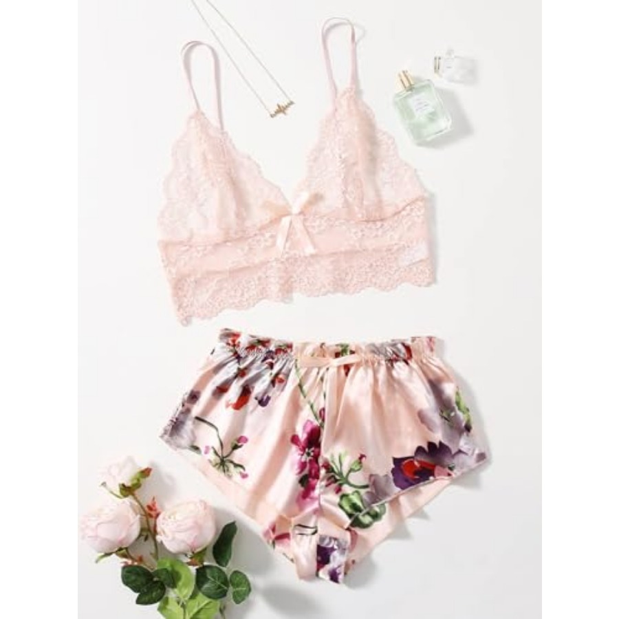 Women's 2 Pcs Lingerie Floral  – обзор и цена Cami Top Lace