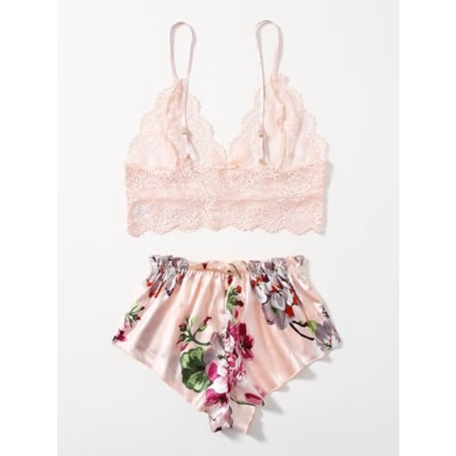 Women's 2 Pcs Lingerie Floral  – обзор и цена Cami Top Lace