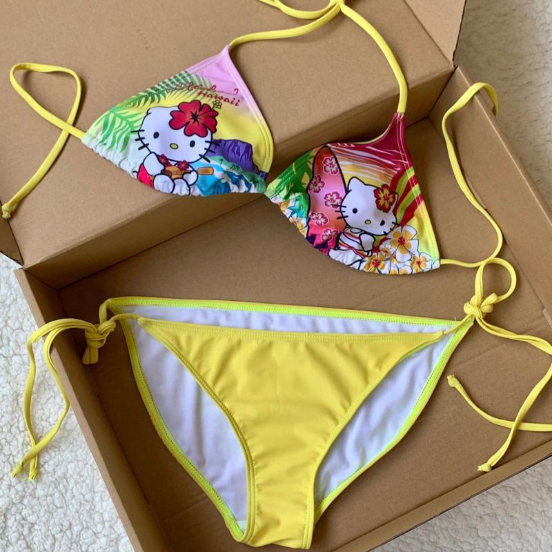 Y2K Girls Kawaii Hello Kittys  – обзор и цена Thong Bikini Women