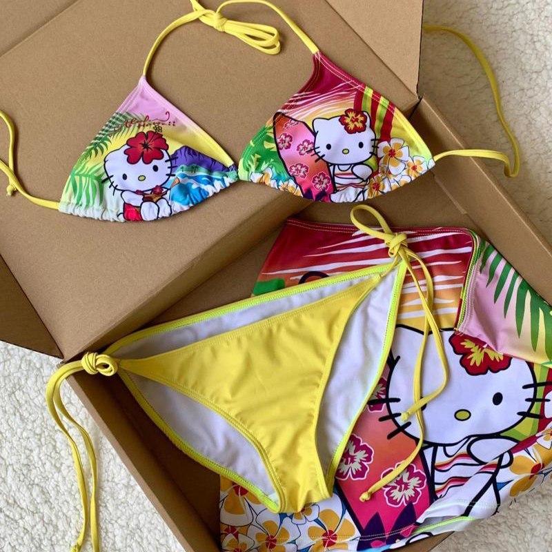 Y2K Girls Kawaii Hello Kittys  – обзор и цена Thong Bikini Women