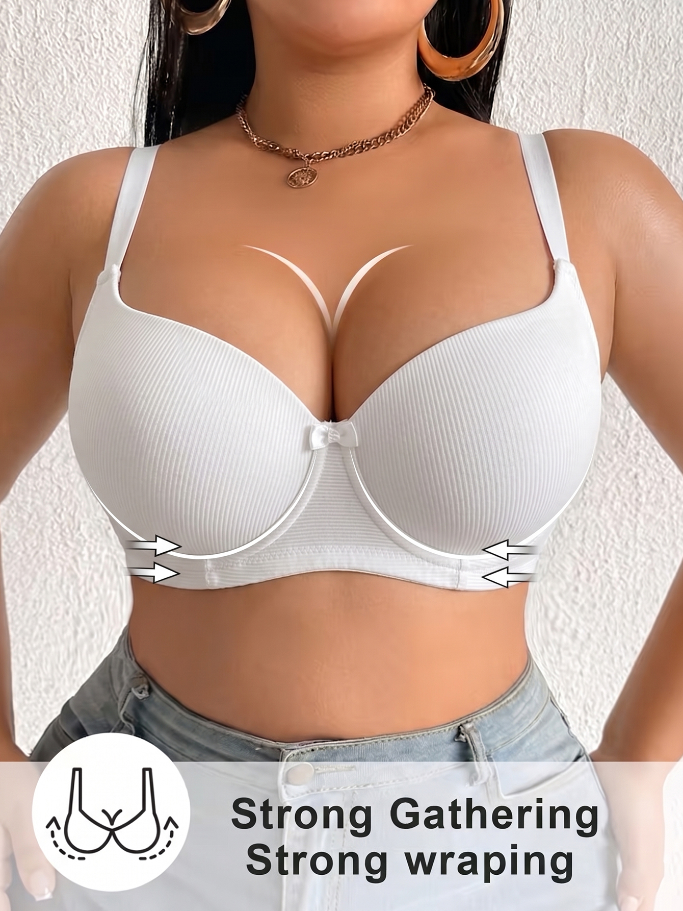 Plus Size Ribbed Women Bra Thi – обзор и цена Push Up Bra Padded