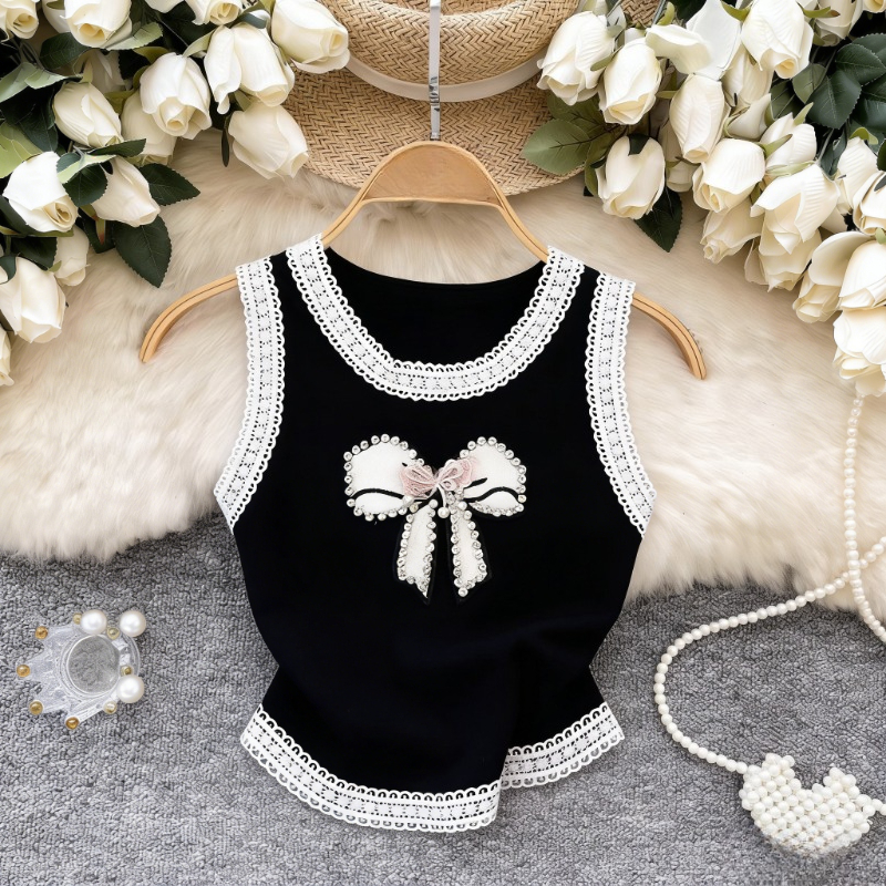 White Lace Trim Rhinestone Bow – обзор и цена Cami Top Lace