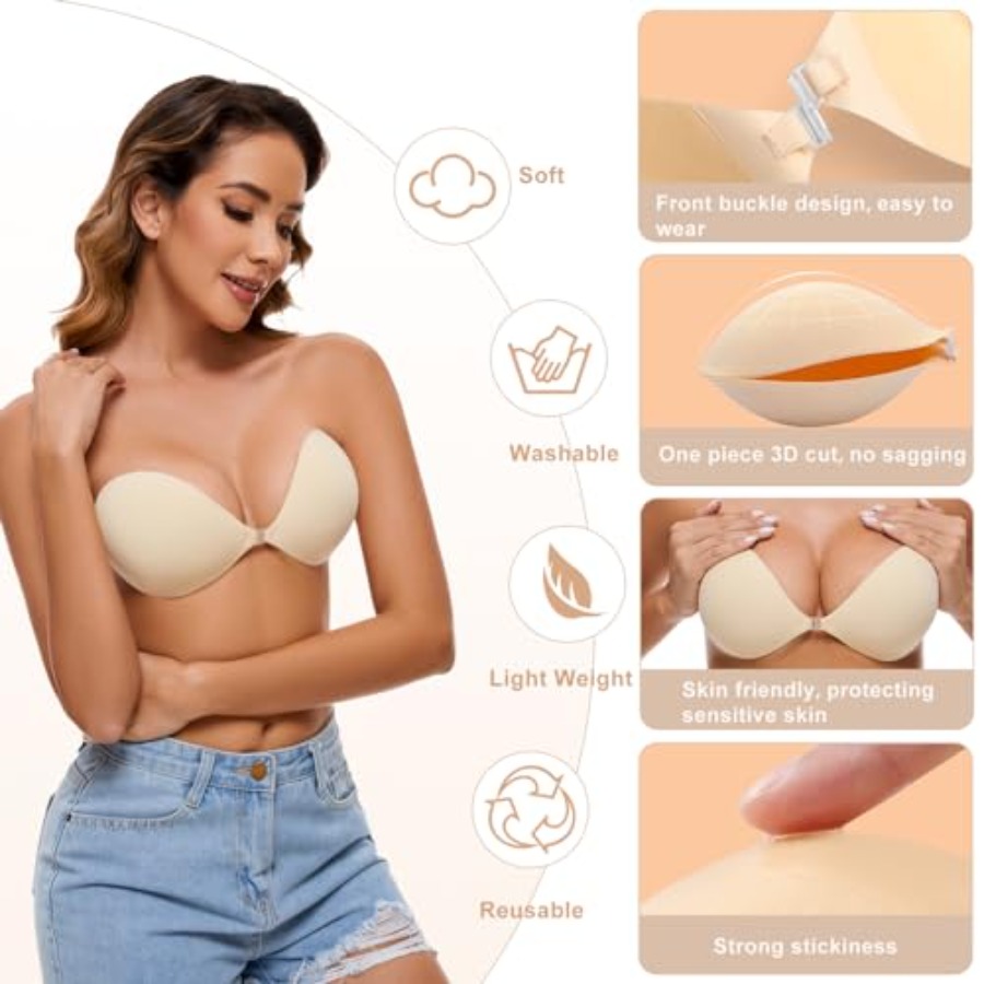 RELIRELIA Women's Sticky Self  – обзор и цена Strapless Bra Backless