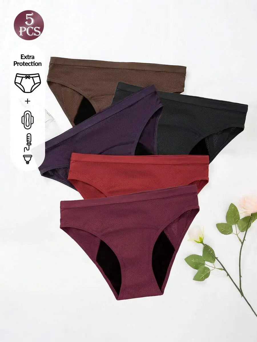 5 Pcs Women Solid Color Absorb – обзор и цена Period Panty Absorbent
